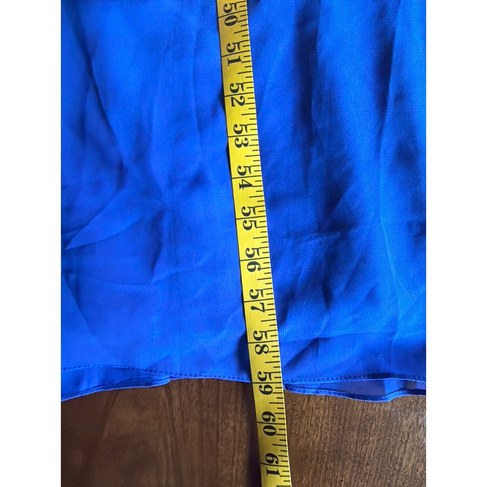 Azazie Julianna Gown Women Royal Blue Chiffon V-Neck Pleated Maxi Dress A4 - Picture 10 of 10